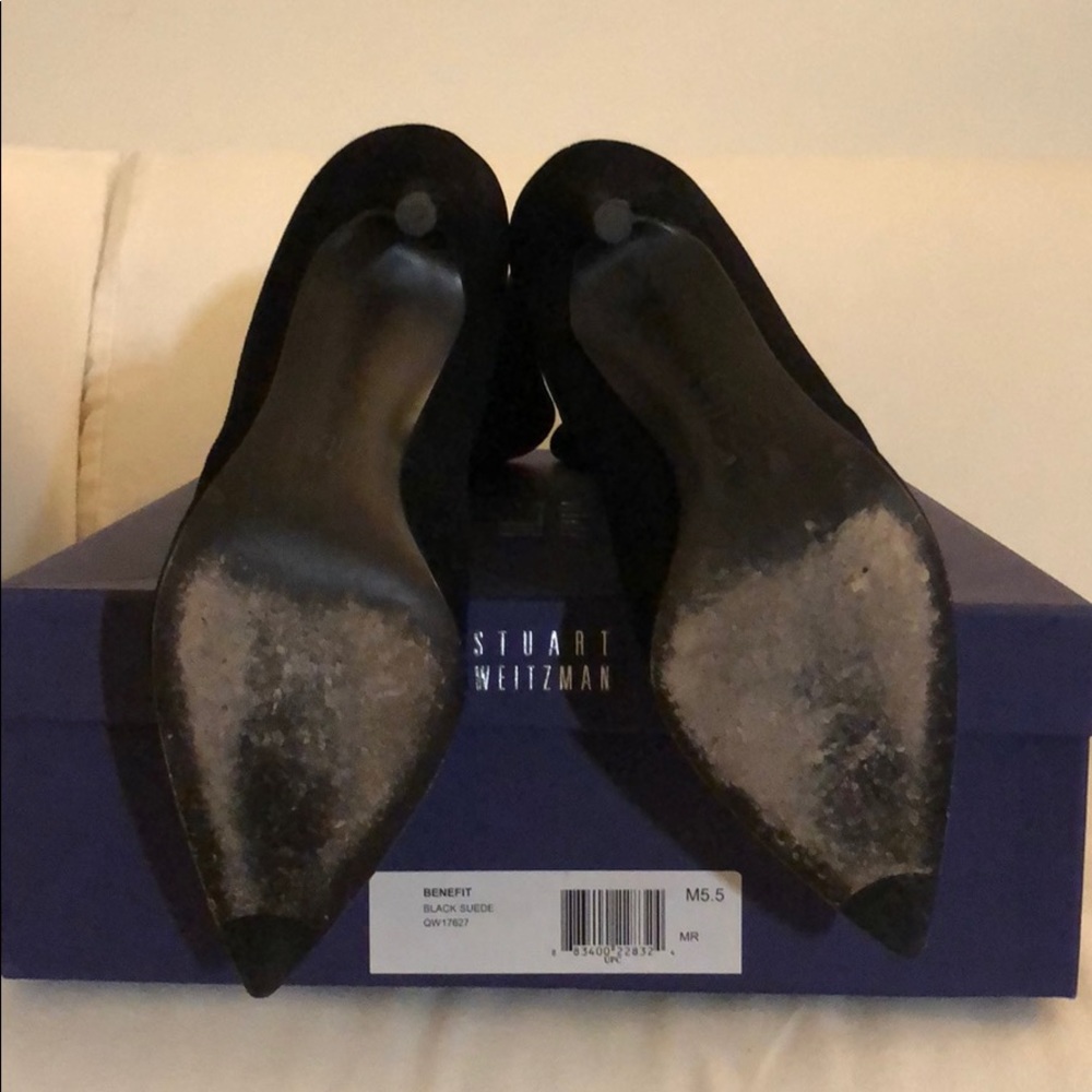 Stuart Weitzman Black Suede Benefit Boot - Picture 2 of 2